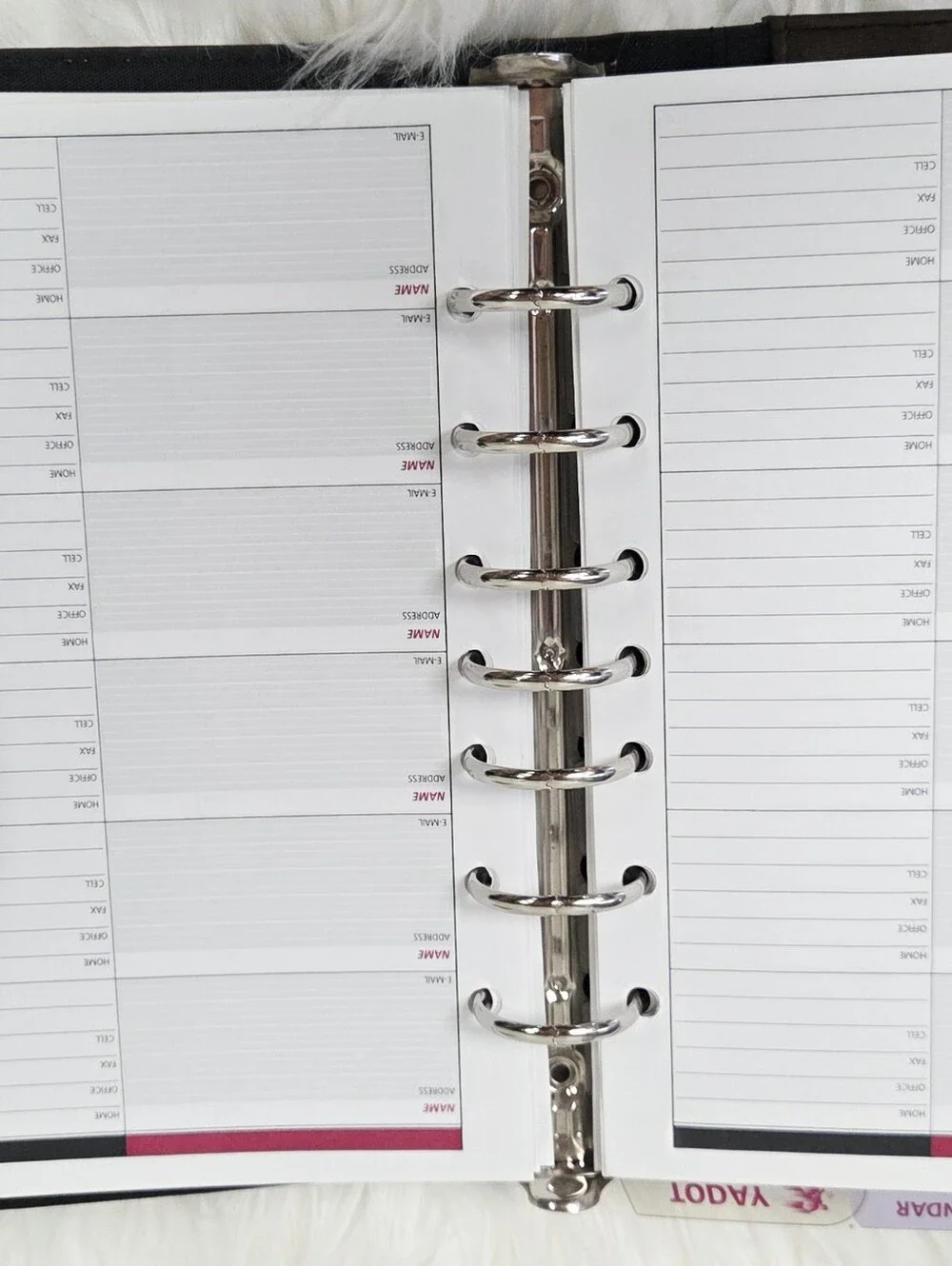 Day Runner Brown Striped Fabric Folio Organizer Planner